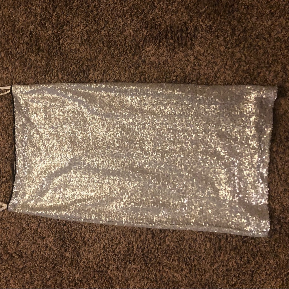 Silver sequence skirt